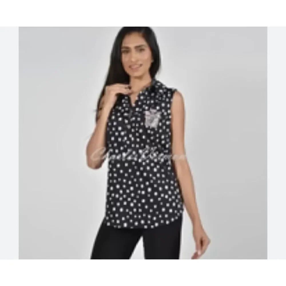 Frank Lyman Montreal, women’s polkadot sleeveless blouse, size 2